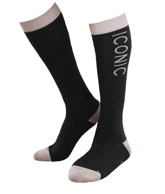 The 'Staple' Compression Riding Socks - Black/Grey